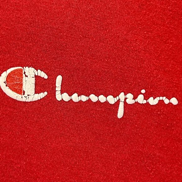Vintage Champion T Shirt Mens Large Logo Single Stitch 80s Graphic Tee Red - Picture 5 of 8